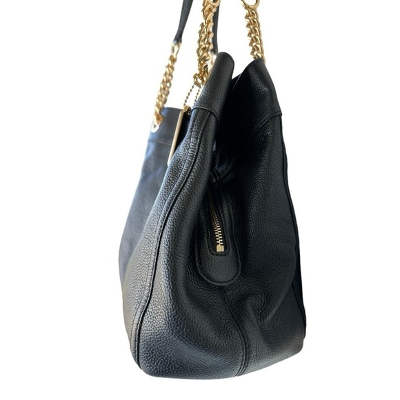 COACH 36855, EDIE SERIES, LARGE BLACK, PEBBLED LEATHER, SHOULDER BAG. - Picture 5 of 16